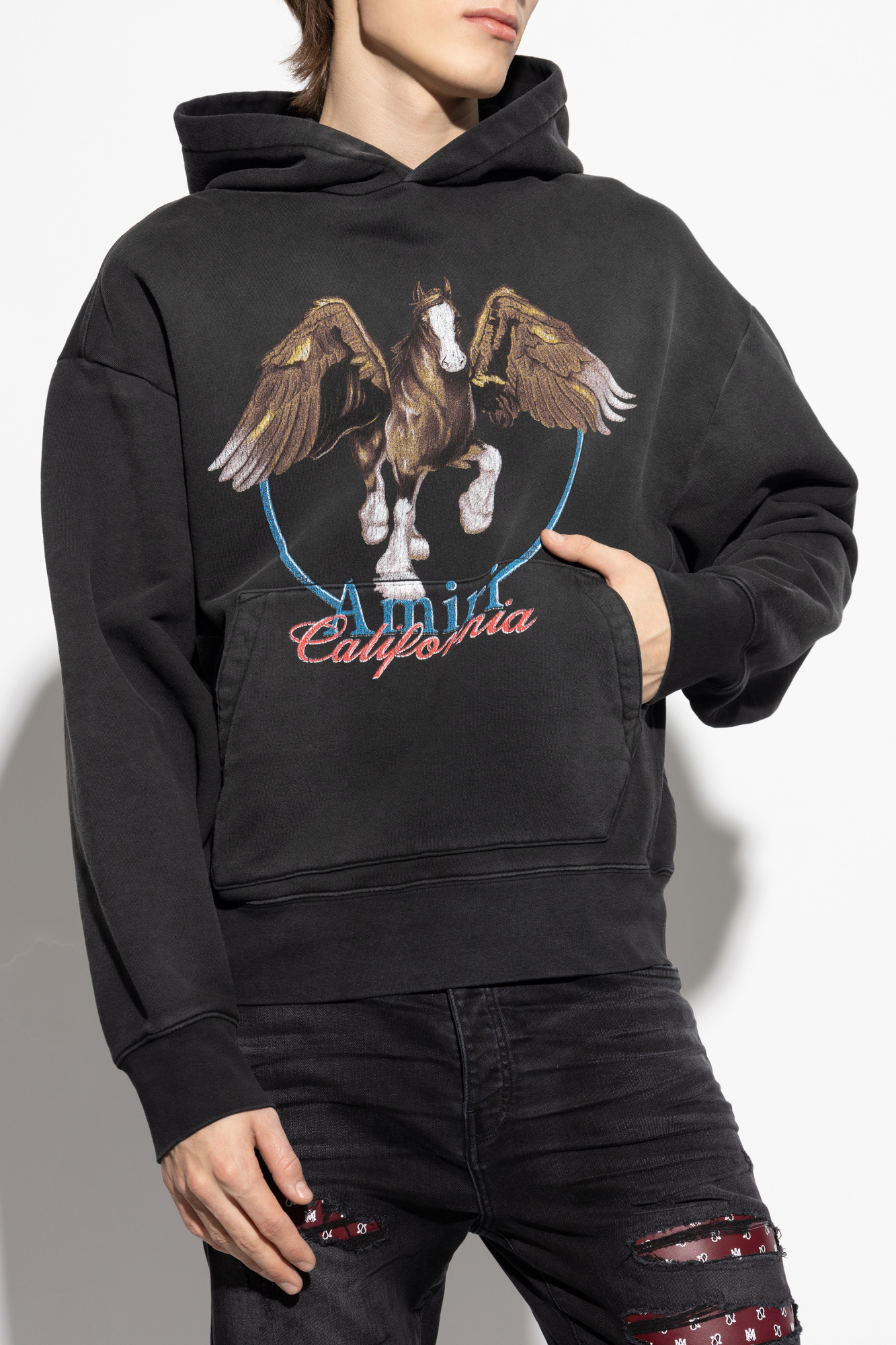 パーカー・フーディ AMIRI SS25 'Pegasus' hoodie (AMJYHD1080 BLACK) PEGASUS HOODIE AMIRI(アミリ) - 海外通販のBUYMA